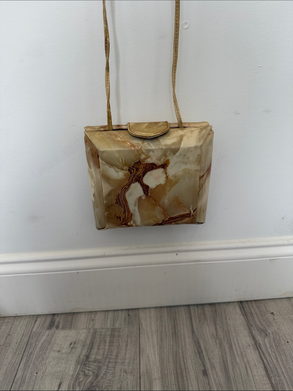 Marbled Beige Crossbody Bag - Elegant Women’s Shoulder Purse